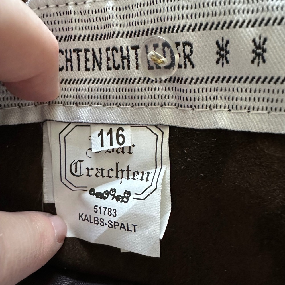 Isar-Trachten Kids Lederhosen Genuine Leather German Bavarian Brown Size 116 NWT - Picture 11 of 14